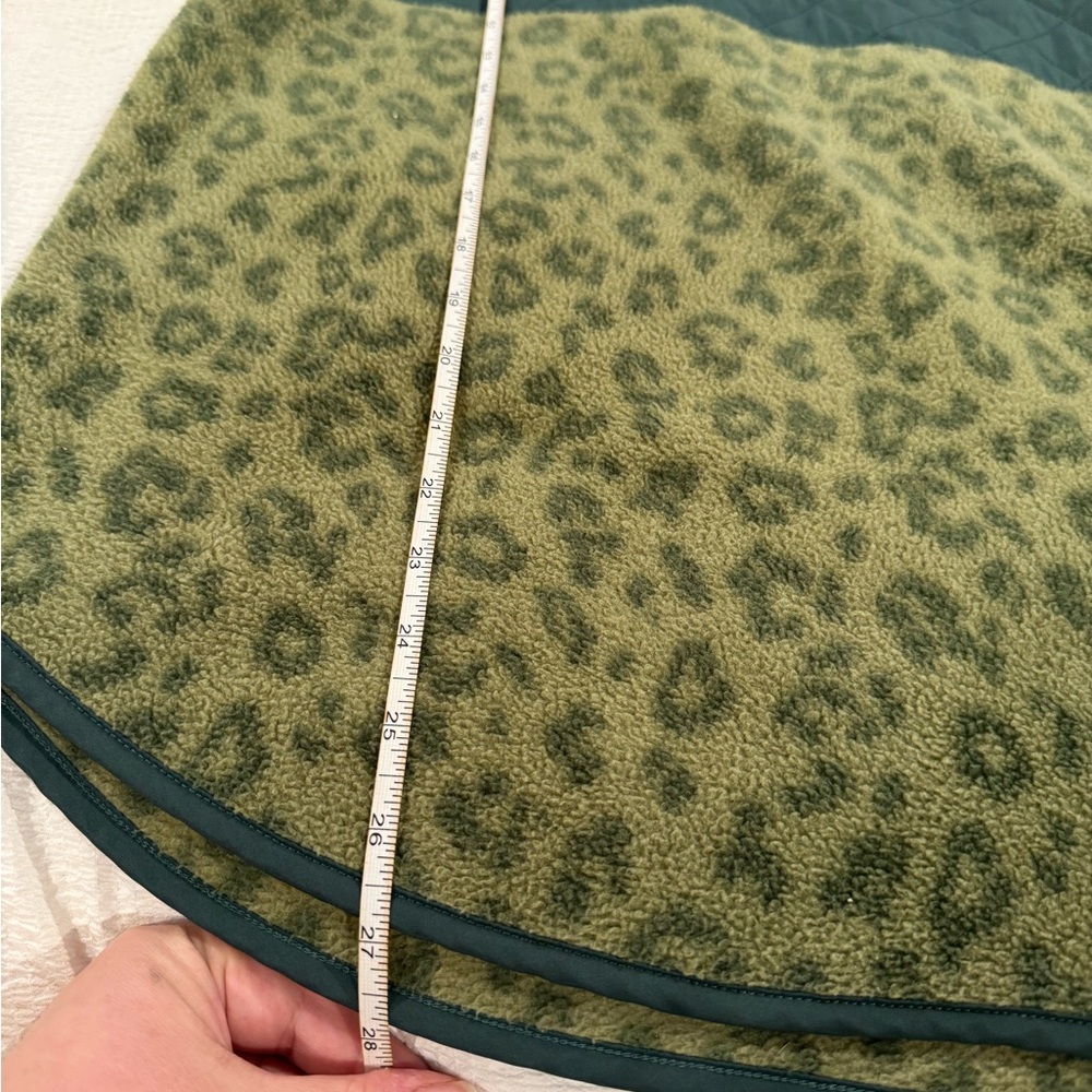 Green Leopard Print J Crew Fleece Pullover - Picture 5 of 6